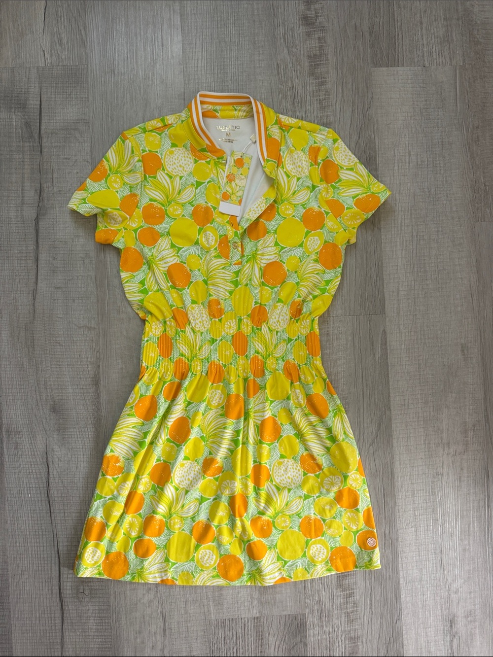 Lilly Pulitzer Love active dress , island palm zesty , white undershort included